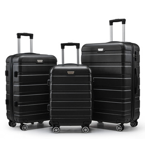 厂家批发外贸ABS旅行箱万向轮pc行李箱三件套装登机密码拉杆箱包