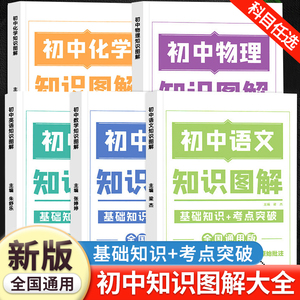 初中知识图解大全语文数学英语物理化学公式定律手册通用版七八九年级基础知识大盘点汇总清单初一二初三中考真题复习资料考点突破