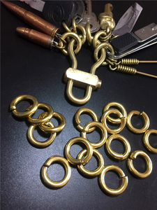 【老顽铜】纯铜开口环黄铜开口圈铜圈铜环钥匙圈葫芦钥匙扣