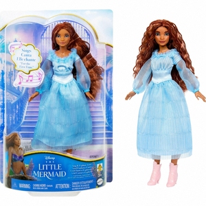 美国代购 迪士尼小美人鱼真人版电影 蓝裙音乐娃娃 女孩玩具礼物