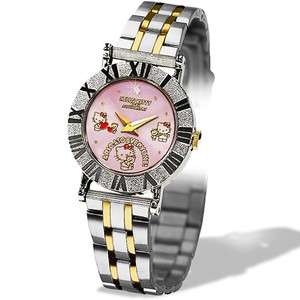 Hello Kitty 日本限定40周年紀念 閃亮粉鑽銀製高級手錶