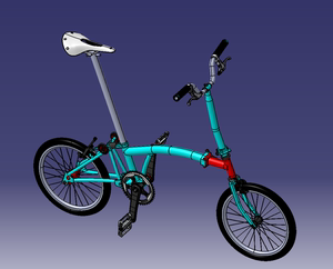 Brompton B75小型折叠自行车3D数模图纸三维建模STEP格式模型设计