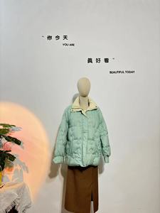 她图撤柜 品牌折扣  果绿色羽绒服  不退不换 谨慎拍