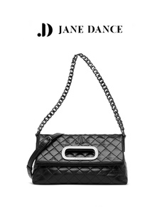 JANE DANCE简舞流行夏季手提包包女折叠腋下包链条斜挎包菱格女包