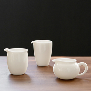 羊脂玉公道杯茶漏套装高端白瓷德化陶瓷分茶杯大号加厚茶海日式