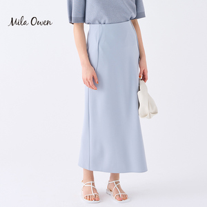 Mila Owen 夏季日系气质休闲腰带纯色半身裙通勤裙子女士多色可选