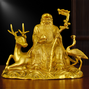 纯铜寿星老人寿星公南极仙翁老寿星摆件健康长寿送长辈祝福礼品