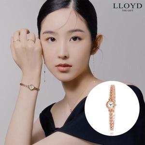 韩国LLOYD 新款 迷你小表盘 圆盘 复古简约 玫瑰金 钢带手表 女表