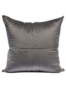 样板间床上软包靠垫客厅沙发绒面靠包靠枕灰色金属贴布丝绣抱枕套