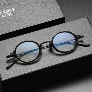 匠心手造万年KMN181龟复古纯钛框架眼镜板材架近视深圳眼镜小园框