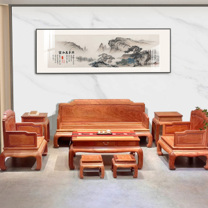 红木沙发缅甸花梨木沙发中式大果紫檀全实木沙发客厅全套红木家具