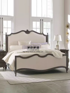 出口美式乡村雕花实木床法式复古做旧主卧大床1.8双人床高端婚床