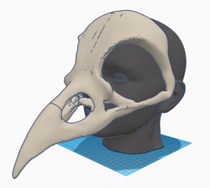 乌鸦面具中世纪鸟嘴面具瘟疫医生面具3d打印