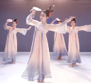 古典舞美人吟群舞演出服中国风齐胸襦裙艺考扇子舞丽人行舞蹈服装
