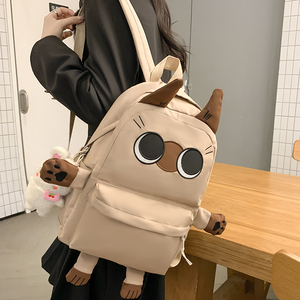 日系ins卡通猫咪双肩包女初中生高中学生书包大容量可爱少女背包