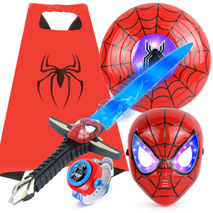 小孩儿童蜘蛛人钢铁塑料侠发光宝剑兵器刀玩具万圣节表演舞会道具