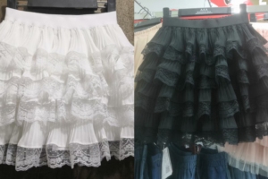 夏季韩国东大门时尚拼接蕾丝半身裙黑白色均码