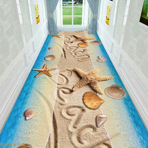3d立体走廊过道地毯海洋系家用楼梯进门玄关长条防滑垫可定制裁剪