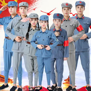 儿童红军演出服小八路军长征表演服装少儿闪闪红星新四军合唱衣服