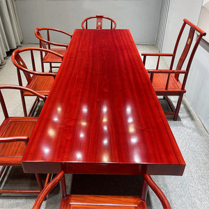 非洲红花梨实木大板画案办公桌原木茶桌书桌紫檀大板新中式大班台