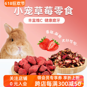 兔子零食水果冻干草莓干烘干有机无添加仓鼠荷兰猪补充vc健康零食