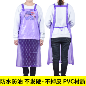 加厚pvc围裙蓝色背带男女食品餐饮防水防油水产工作服皮围腰宠物