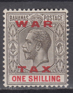 巴哈马 1919 名人 乔治五世  加盖高值 1枚 贴票