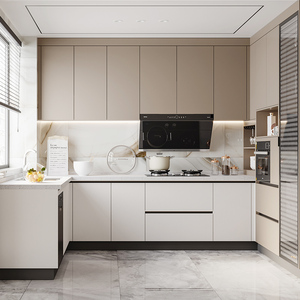 定制新款欧派整体厨房橱柜定制现代简约家用石英石台面厨柜置物柜