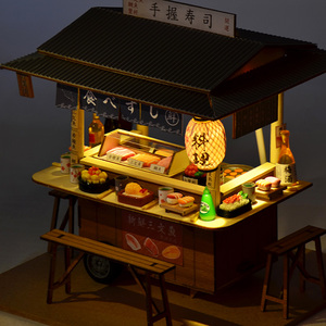 diy小屋日式寿司店食玩微缩场景模型3d立体拼图拼装手工礼物女生
