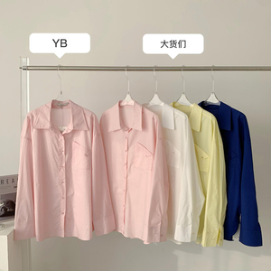 2023年春季新款又a又飒多色长袖衬衫季女韩版设计感别致小众上衣