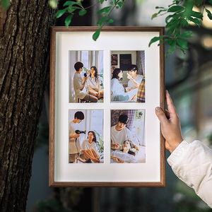 创意四联组合宫格摆台洗照片做成情侣婚纱照相册框照片打印加相框