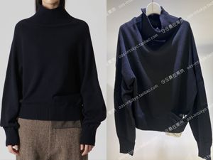 日本代购 ys 山本耀司 22AW 休闲 棉毛混纺 纯色 套头 针织毛衣
