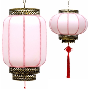 米粉色灯笼粉色粉白户外防水中国风古典装饰仿古中式羊皮彩色宫灯
