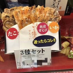 日本越前老铺排队人气海鲜章鱼鱿鱼煎饼虾味煎饼仙贝