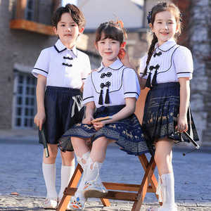 中国风幼儿园园服夏装小学生校服儿童班服合唱诗歌演出服毕业照服