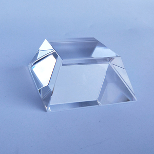 水晶底座定制刻字水晶奖杯工艺品摆件展示用底座水晶梯形斜面底托