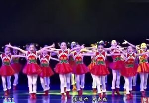 儿童小梦娃演出服红红的中国年舞蹈表演服喜庆秧歌红灯笼舞蹈服装