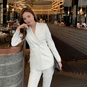 网红同款白色小西装外套装女职业韩版修身显瘦气质休闲时尚女神范