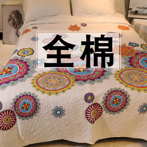 2024新款韩国床盖棉绗缝垫被用两用四季通用纯棉微瑕全棉双面单件
