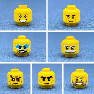 乐高LEGO 零配件 3626cpd人仔表情头脸部脑袋男性拍照旅行moc笑脸