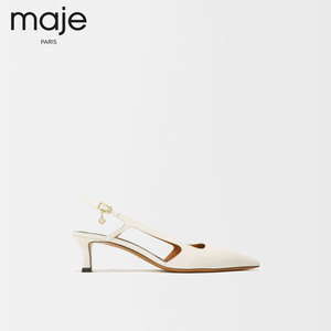 maje2022夏季新款女装法式牛皮革细跟挂坠女式皮凉鞋MFACH00494