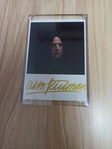 艾伦 里克曼 Rickman 斯内普 Snape 亲笔签名卡 水晶相框装裱包邮