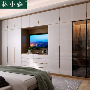 北京轻奢客厅卧室电视柜衣柜组合墙柜整体定制后现代简约小户型