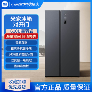 小米610L双开门智能家用风冷大容量家电一级变频米家冰箱536L