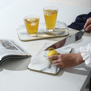 北欧创意陶瓷大理石平板粘沾砧板切菜板抗菌防霉家用水果托盘案板