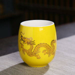 中式茶杯陶瓷家用酒店民宿大号主人杯单杯品茗杯茶碗复古老式宫廷
