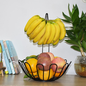 欧式简约时尚创意香蕉挂钩篮客厅茶几水果盘干果零食盆挂架收纳盘