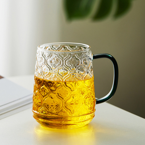 玻璃杯带把家用客厅耐高温男女士办公室果汁杯凉水杯花茶泡茶杯子