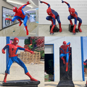 复仇者联盟蜘蛛侠雕塑玻璃钢电影英雄人物绿巨人钢铁侠漫威摆件