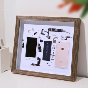 手机拆机装裱实木画框衍纸立体框架标本零件中空拆解收藏展示相框